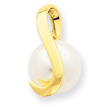 (8-9mm) Button Cultured Pearl Pendant 14k Gold XCH672