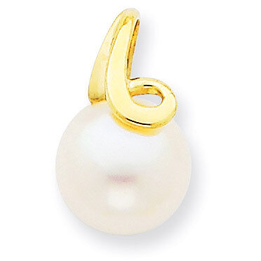 (8-9mm) Button Cultured Pearl Pendant 14k Gold XCH673