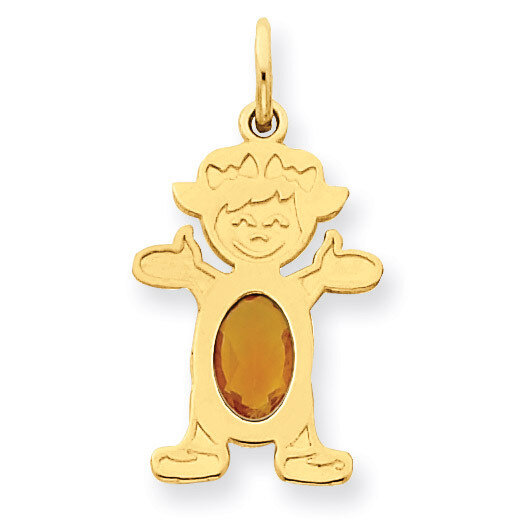 Girl 6x4 Oval Genuine Citrine-November 14k Gold XCK30, MPN: XCK30, 883957294919