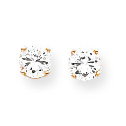 5.5mm Synthetic Diamond stud earrings 14k Gold XD11CZ, MPN: XD11CZ, 883957087719