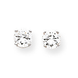 5.5 Round Stud Earring Mounting with backs 14k White Gold XD11W