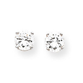 5.5mm Synthetic Diamond stud earrings 14k White Gold XD11WCZ, MPN: XD11WCZ, 883957087726