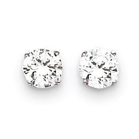6.5mm Round Stud Earring Mounting with backs 14k White Gold XD13W