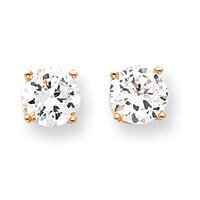8mm Round Stud Earring Mounting with backs 14k Gold XD14