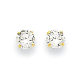 5mm Round Synthetic Diamond Post Earrings 14k Gold XD28CZ, MPN: XD28CZ, 716838209880