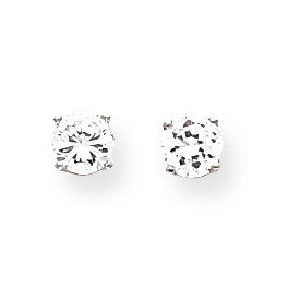 4.5mm Synthetic Diamond stud earrings 14k White Gold XD9WCZ
