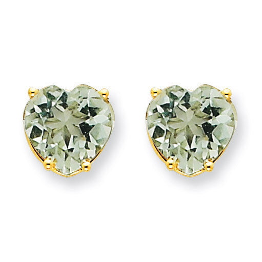 8mm Heart Green Quartz Earring 14k Gold XE100CG, MPN: XE100CG, 883957088822