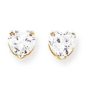 8mm Heart CZ Diamond earring 14k Gold XE100CZ Diamond, MPN: XE100CZ, 883957088853