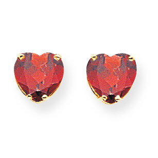 8mm Heart Garnet earring 14k Gold XE100GA, MPN: XE100GA, 883957338545