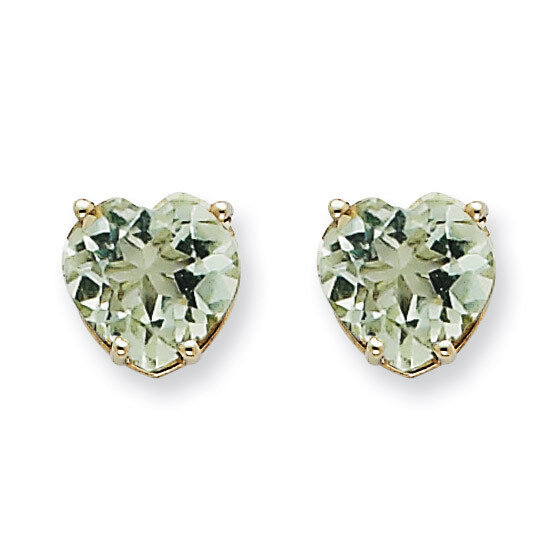 8mm Heart Green Quartz Earring 14k White Gold XE100WAG, MPN: XE100WAG, 883957088891
