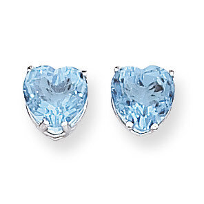 Blue Topaz heart stud earring 14k Gold XE100WBT, MPN: XE100WBT, 883957088914