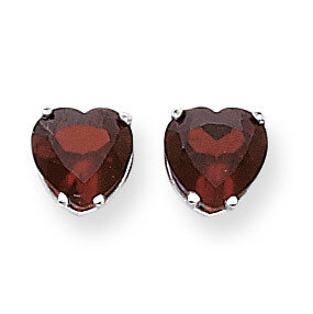8mm Heart Garnet earring 14k White Gold XE100WGA, MPN: XE100WGA, 883957088969