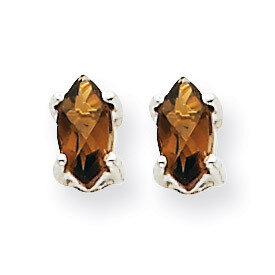 5X2.5mm Marquise Smokey Quartz Earring 14k White Gold XE101WSQ, MPN: XE101WSQ, 883957089225