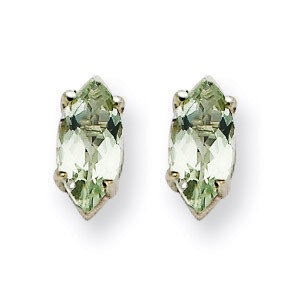 6x3mm Marquise Green Quartz Earring 14k White Gold XE102WCG, MPN: XE102WCG, 883957089430
