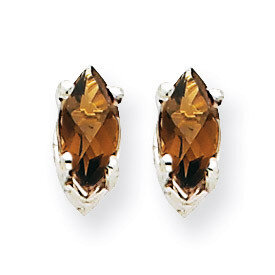 6x3mm Marquise Smokey Quartz Earring 14k White Gold XE102WSQ, MPN: XE102WSQ, 883957089522