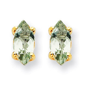7x3.5 Marquise Green Quartz Earring 14k Gold XE103CG, MPN: XE103CG, 883957089584