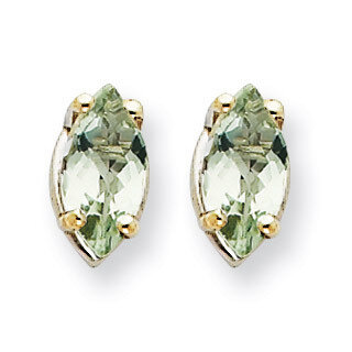 7x3.5mm Marquise Green Quartz Earring 14k White Gold XE103WAG, MPN: XE103WAG, 883957089713