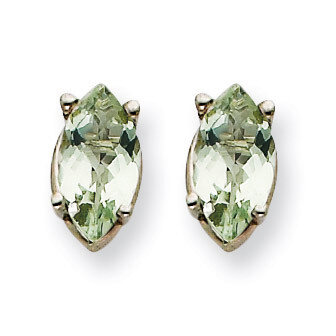 7x3.5mm Marquise Green Quartz Earring 14k White Gold XE103WCG, MPN: XE103WCG, 883957089744