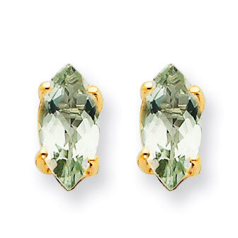 8x4 Marquise Green Quartz Earring 14k Gold XE104CG