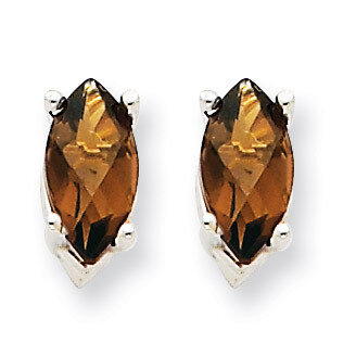 8x4mm Marquise Smokey Quartz Earring 14k White Gold XE104WCQ, MPN: XE104WCQ, 883957090085