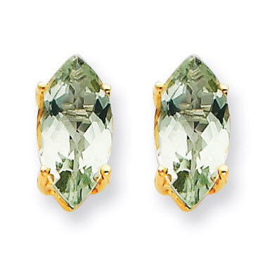 10x5 Marquise Green Quartz Earring 14k Gold XE105CG, MPN: XE105CG, 883957090207