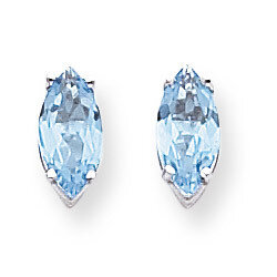 10x5mm Blue Topaz Marquise Stud Earring 14k Gold XE105WBT, MPN: XE105WBT, 883957090351