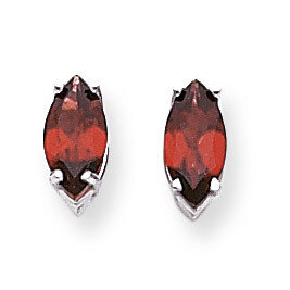 10x5mm Marquise Garnet earring 14k White Gold XE105WGA, MPN: XE105WGA, 883957090412