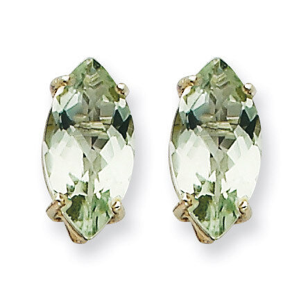 Marquise 4-Prong 12 x 6mm Green Quartz Earring 14k White Gold XE106WAG, MPN: XE106WAG, 883957226552
