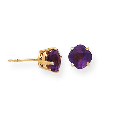 6x6mm Cushion Amethyst Checker Earring 14k Gold XE107AC, MPN: XE107AC, 883957090603