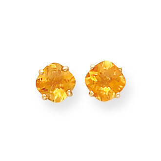 6x6mm Cushion Citrine Checker earring 14k Gold XE107CC, MPN: XE107CC, 883957090658