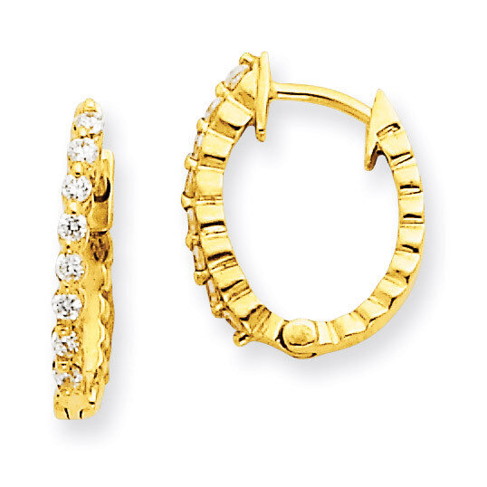 Diamond Hinged Hoop Earrings 14k Gold XE1338AAA