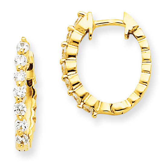 Diamond Hinged Hoop Earrings 14k Gold XE1339A, MPN: XE1339A, 883957336220