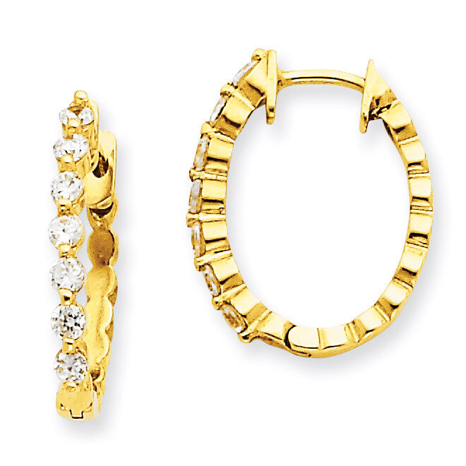 Diamond Hinged Hoop Earrings 14k Gold XE1340A, MPN: XE1340A, 883957336251