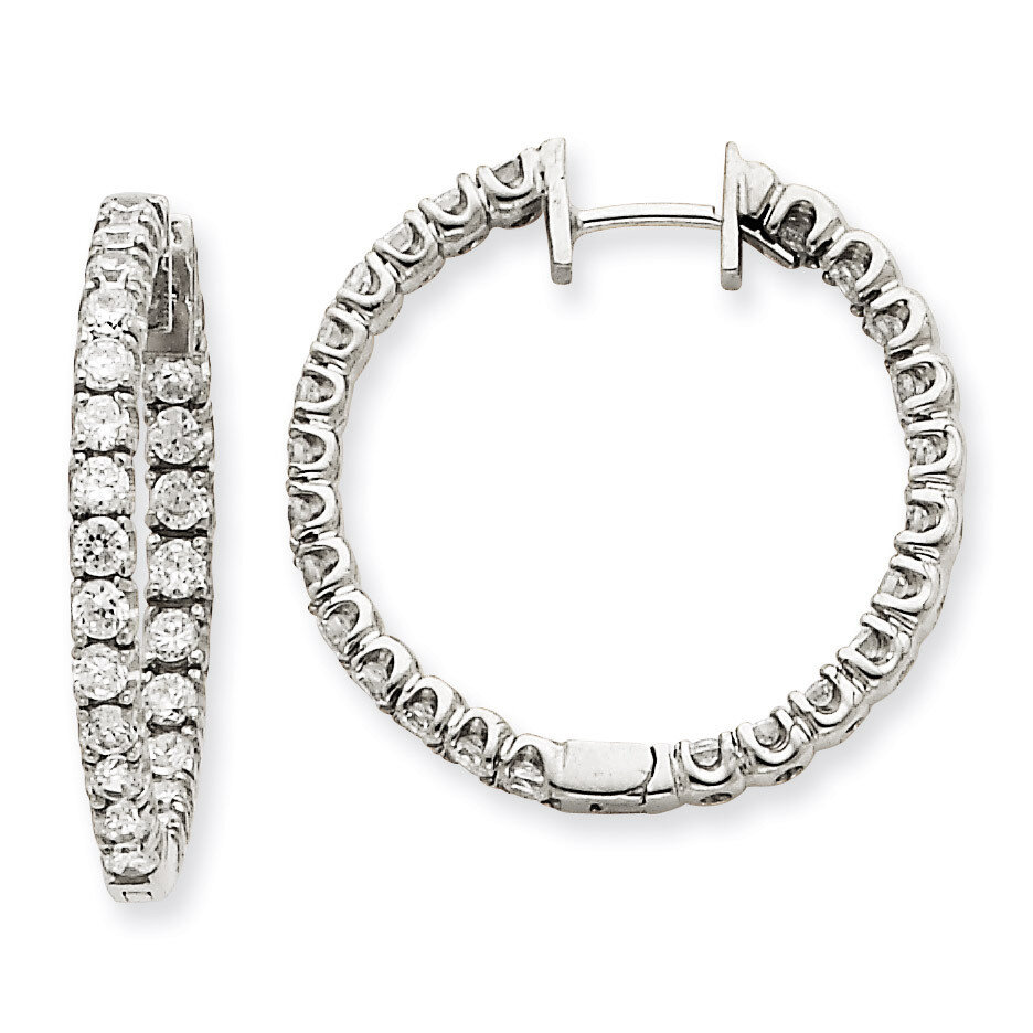 Diamond Hinged Hoop Earrings 14k White Gold XE1353AAA, MPN: XE1353AAA, 883957337869