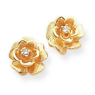 Fancy Diamond Flower Earring Mountings 14k Gold XE15, MPN: XE15,