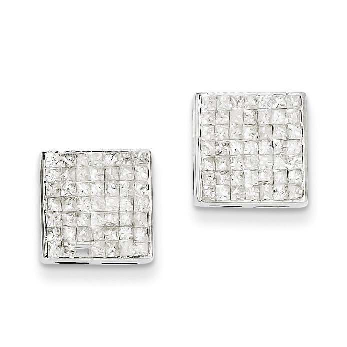 Princess Diamond Screwback Earrings 14k White Gold XE1543AA, MPN: XE1543AA, 883957375120