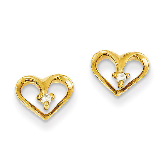 Diamond Heart Post Earrings 14k Gold XE21AA, MPN: XE21AA, 883957091891