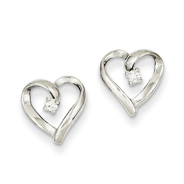 Diamond Heart Earrings 14k White Gold XE46WAA