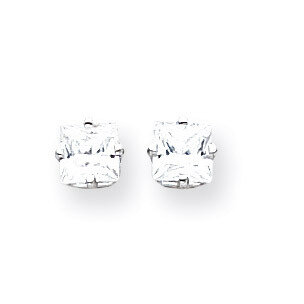 5mm CZ Diamond Earrings 14k White Gold XE61WCZ Diamond