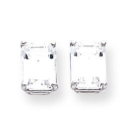 8x6mm Emerald Cut CZ Diamond Earrings 14k White Gold XE67WCZ Diamond, MPN: XE67WCZ, 883957227306