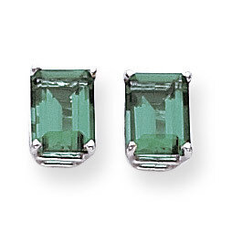 Mount Saint Helens Diamond Emerald Stud Earrings 14k Gold XE67WMS, MPN: XE67WMS, 883957096209