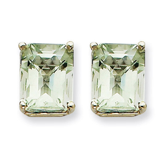 10x8mm Emerald-Cut Green Quartz Earrings 14k White Gold XE69WAG, MPN: XE69WAG, 883957096643