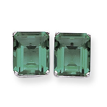 Mount Saint Helens Diamond Emerald Stud Earrings 14k Gold XE70WMS