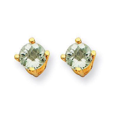 4mm Round Green Quartz Earrings 14k Gold XE71CG, MPN: XE71CG, 883957096971
