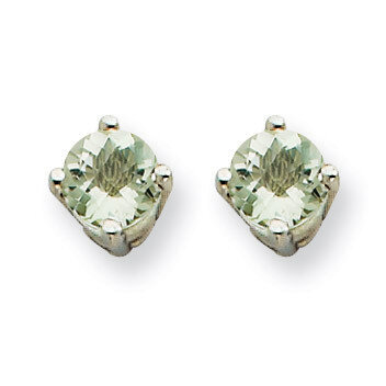 4mm Round Green Quartz Earrings 14k White Gold XE71WAG, MPN: XE71WAG, 883957097053
