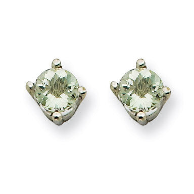 4mm Round Green Quartz Earrings 14k White Gold XE71WCG, MPN: XE71WCG, 883957097107