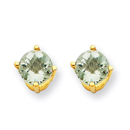 5mm Round Green Quartz Earrings 14k Gold XE72AG, MPN: XE72AG, 883957097299