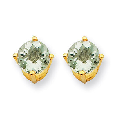 5mm Round Green Quartz Earrings 14k Gold XE72CG, MPN: XE72CG, 883957097312