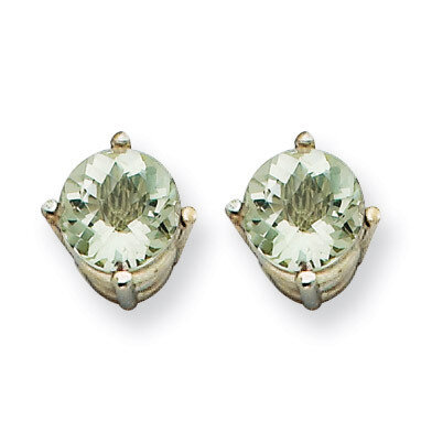 5mm Round Green Quartz Earrings 14k White Gold XE72WAG, MPN: XE72WAG, 883957097381
