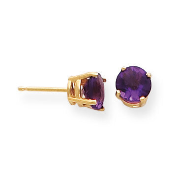6mm Amethyst Checker Earrings 14k Gold XE73AC, MPN: XE73AC, 883957097589